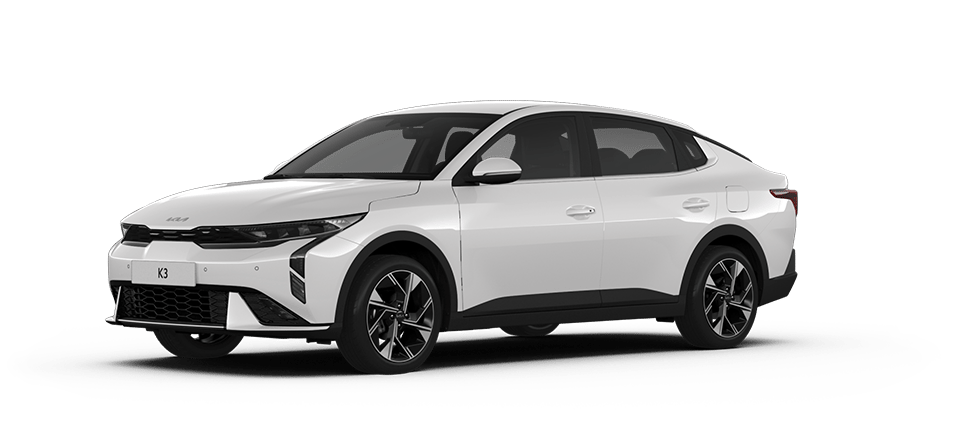 Kia K3 sedán blanco perlado · imagen oficial Kia